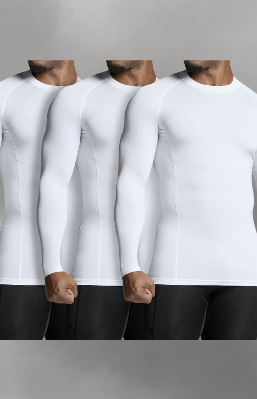 Men'S UPF 50+ Long Sleeve Compression Shirts, Water Sports Rash Guard Base Layer, Athletic 3 pack Workout Shirt